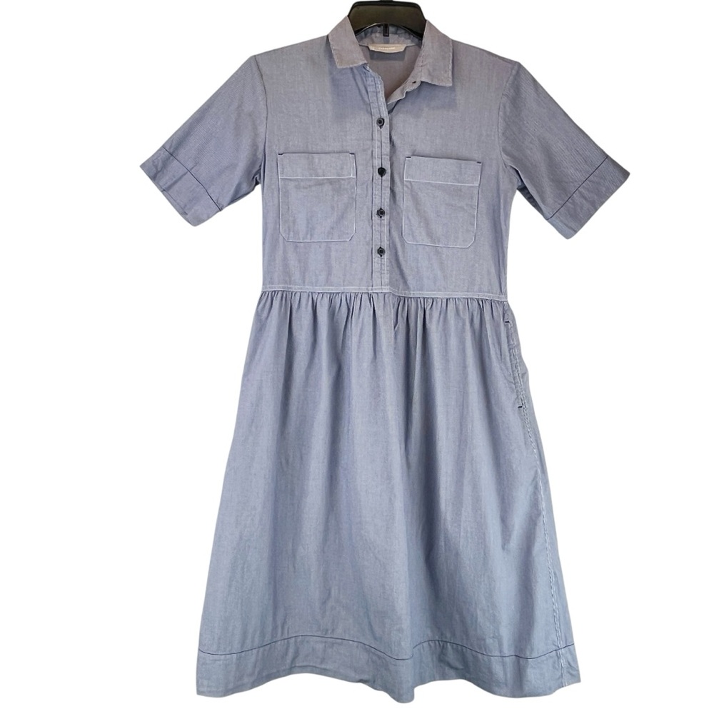 Everlane The Parklet Shirtdress Blue White Cotton Oversized Sz 0 - Picture 3 of 11